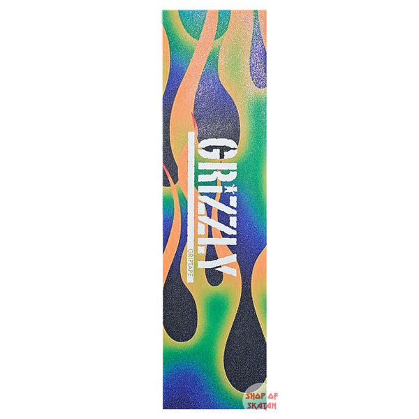 Grizzly - Green Fire Skateboard Griptape