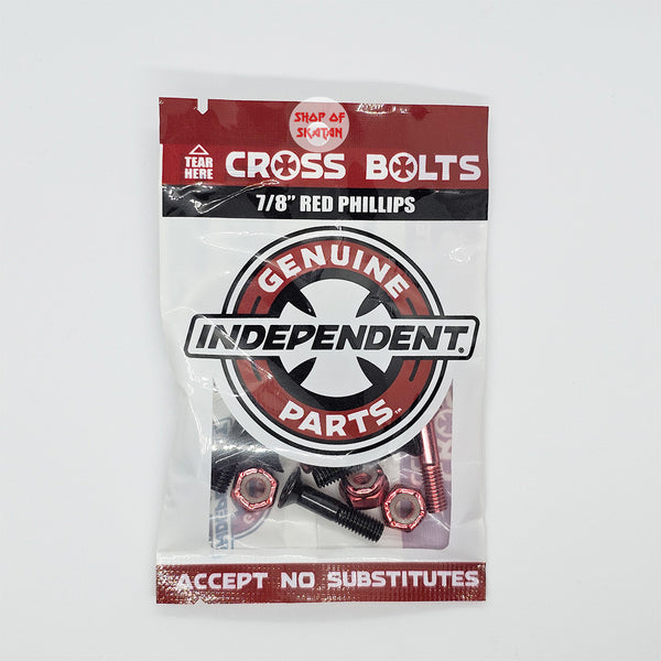Independent - Genuine Parts Cross Bolts 7/8" Red Phillips Skateboard Hardware
