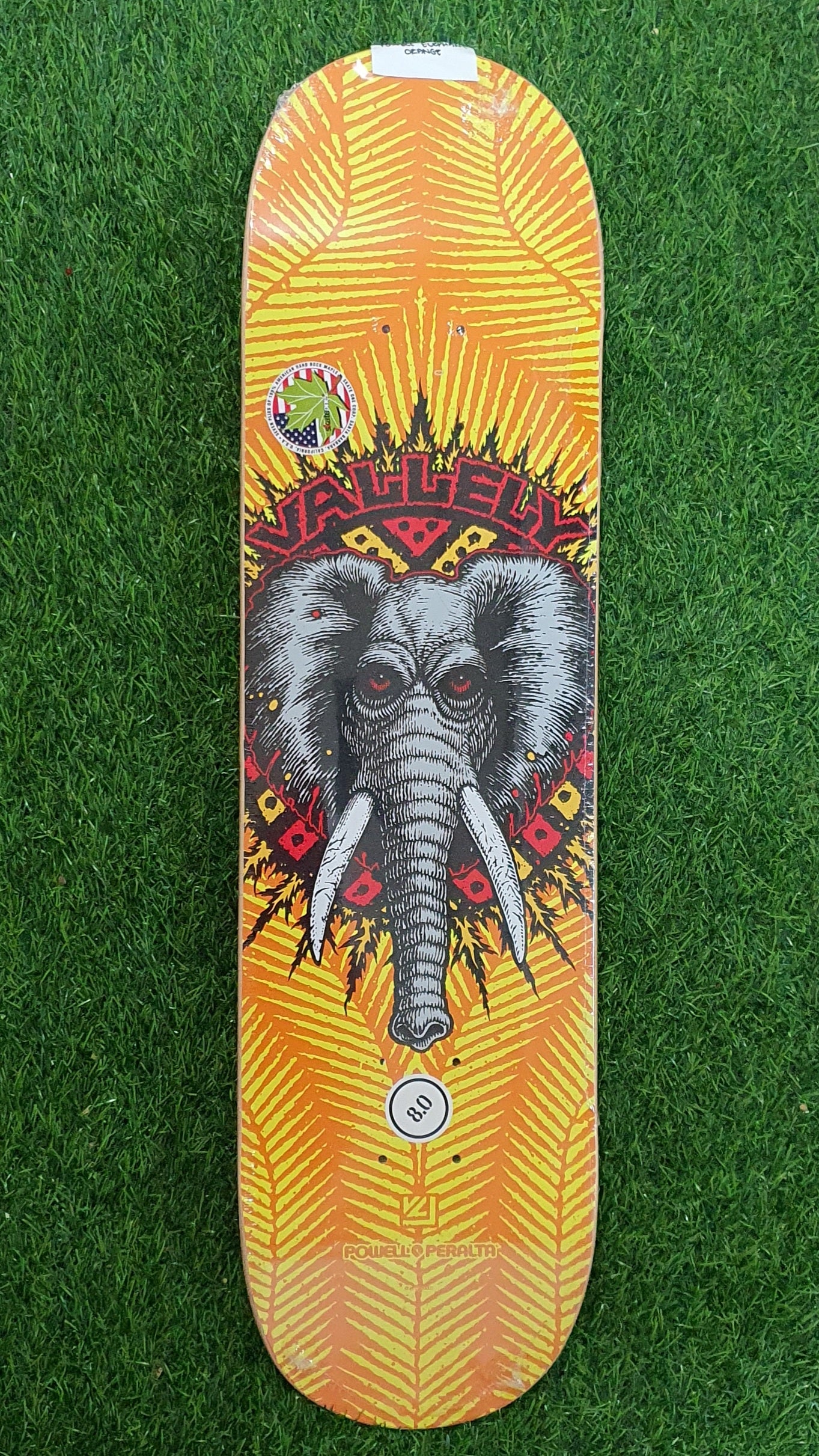 Powell Peralta Vallely Elephant Skateboard Deck Lime - 9.85