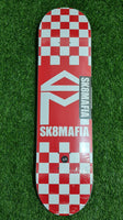 SK8MAFIA - 8.0" House Logo Red White Checkerboard Skateboard Deck