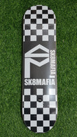 SK8MAFIA - 8.0" House Logo Black White Checkerboard Skateboard Deck