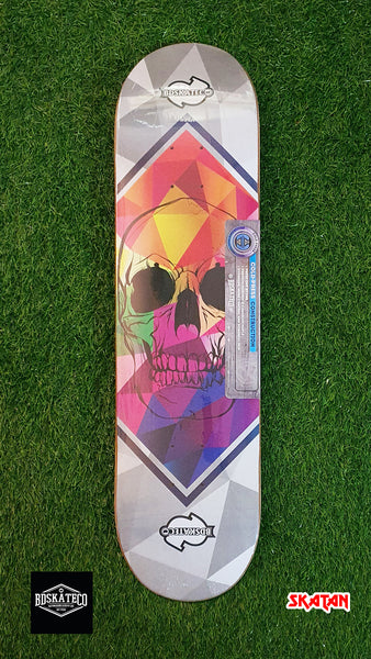BDSkateCo - 8.0" Skull White Skateboard Deck