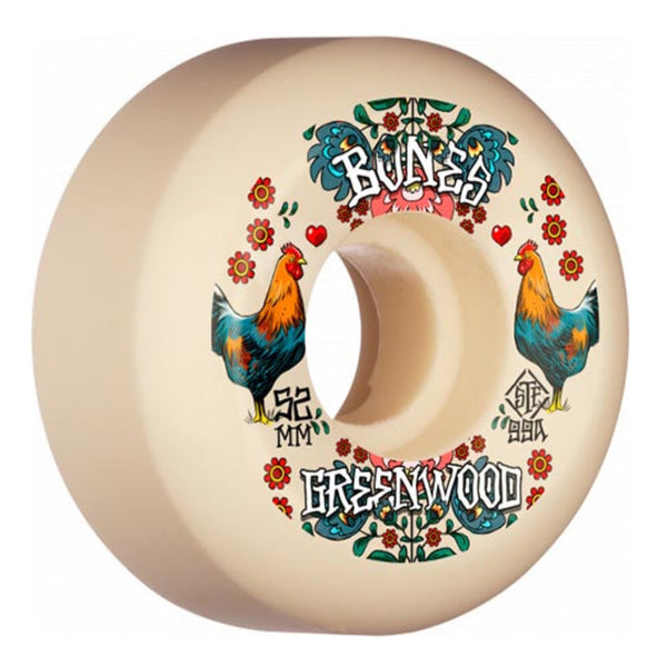 Bones - 52MM 99A Greenwood Decouple V5 Sidecut STF Skateboard Wheels