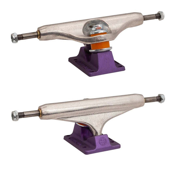 Independent - 144 / 8.25" Stage 11 Hollow Silver Anodized Purple Skateboard Trucks