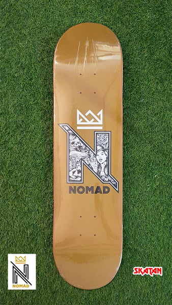 Nomad - 8.0" Tattoo Logo Gold Skateboard Deck