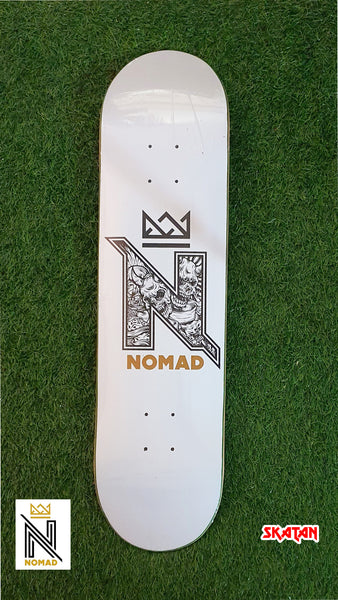 Nomad - 8.0" Tattoo Logo White Skateboard Deck