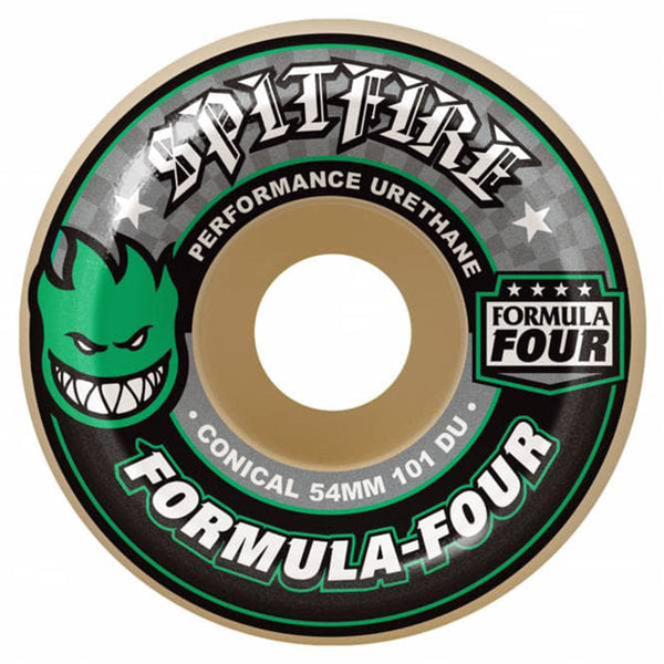 Spitfire - 56MM 101DU Formula Four Conical Green Skateboard Wheels