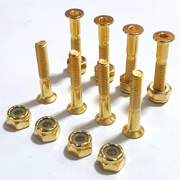 Gold - 1.0" 25MM Bolts & Nuts Skateboard Hardware